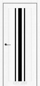 Дуб білий/Чорне скло